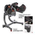 SR80+STR10 Zestaw hantli regulowanych 2×37,4 kg + stojak HMS Premium