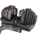 SR80+STR10 Zestaw hantli regulowanych 2×37,4 kg + stojak HMS Premium