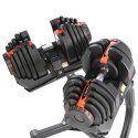 SR80+STR10 Zestaw hantli regulowanych 2×37,4 kg + stojak HMS Premium