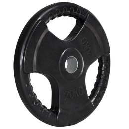TOK20 Talerz olimpijski ogumowany 20 kg HMS czarny żeliwny 51 mm