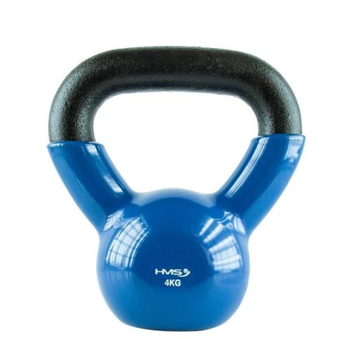 KNV04 Kettlebell żeliwny 4 kg winylowany HMS niebiesko-czarny KNV04 Kettlebell żeliwny 4 kg winylowany HMS niebiesko-czarny