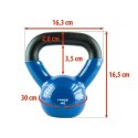 KNV04 Kettlebell żeliwny 4 kg winylowany HMS niebiesko-czarny