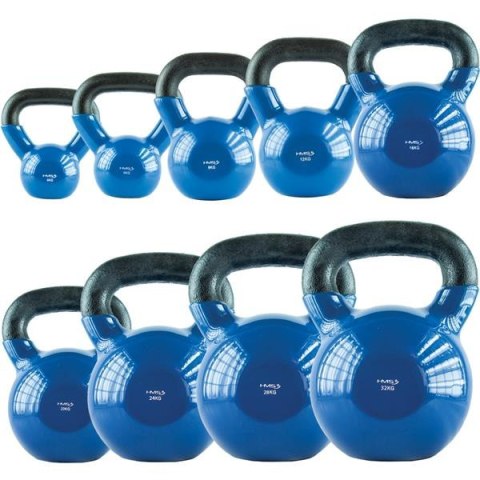 KNV12 BLUE KETTLEBELL ŻELIWNY POKRYTY WINYLEM HMS KNV12 BLUE KETTLEBELL ŻELIWNY POKRYTY WINYLEM HMS
