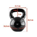 KNV24 Kettlebell 24 kg HMS żeliwny winylowy czarny trening siłowy