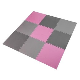 MP10 Mata puzzle 9 el. 10 mm ONE FITNESS różowo-szara