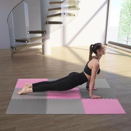 MP10 Mata puzzle 9 el. 10 mm ONE FITNESS różowo-szara