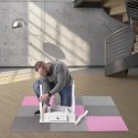 MP10 Mata puzzle 9 el. 10 mm ONE FITNESS różowo-szara