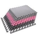 MP10 Mata puzzle 9 el. 10 mm ONE FITNESS różowo-szara