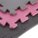 MP10 Mata puzzle 9 el. 10 mm ONE FITNESS różowo-szara