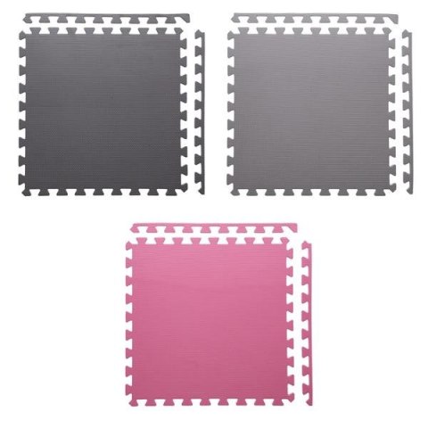 MP10 Mata puzzle 9 el. 10 mm ONE FITNESS różowo-szara MP10 Mata puzzle 9 el. 10 mm ONE FITNESS różowo-szara