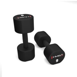 HPT09 2×9 kg Hantle poliuretanowe TPU HMS czarne