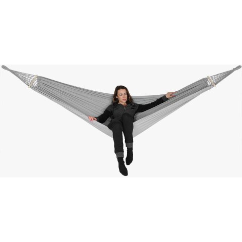 HAMAK OGRODOWY 2 OSOBOWY LUXE XXL 250x150CM Z DRĄŻKIEM I POKROWCEM SZARY 1031170 HAMAK OGRODOWY 2 OSOBOWY LUXE XXL 250x150CM Z DRĄŻKIEM I POKROWCEM SZARY 1031170