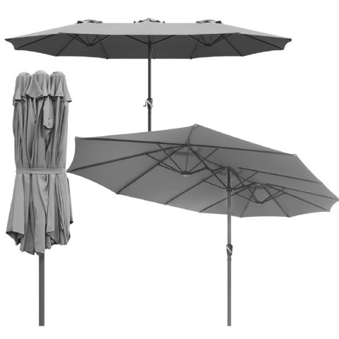 PARASOL OGRODOWY XXXL 2.7x4.6M SZARY SASKA GARDEN PARASOL OGRODOWY XXXL 2.7x4.6M SZARY SASKA GARDEN