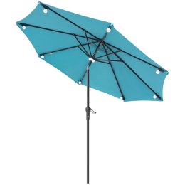 PARASOL OGRODOWY Z OŚWIETLENIEM ŻARÓWKI LED 270CM TURKUSOWY