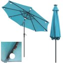 PARASOL OGRODOWY Z OŚWIETLENIEM ŻARÓWKI LED 270CM TURKUSOWY