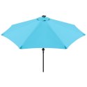 PARASOL OGRODOWY Z OŚWIETLENIEM ŻARÓWKI LED 270CM TURKUSOWY