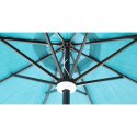 PARASOL OGRODOWY Z OŚWIETLENIEM ŻARÓWKI LED 270CM TURKUSOWY