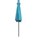PARASOL OGRODOWY Z OŚWIETLENIEM ŻARÓWKI LED 270CM TURKUSOWY