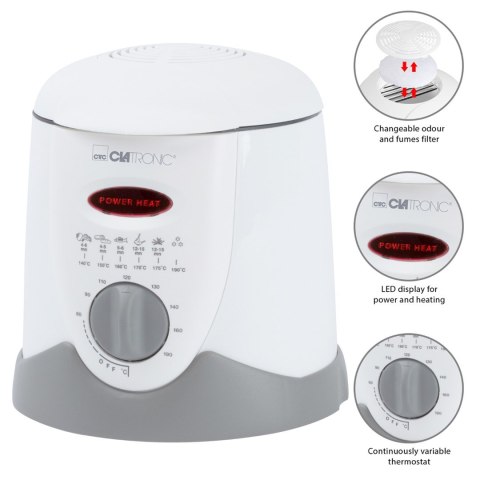 Frytownica Clatronic FFR 2916 (1 l; 840W; kolor biały) Frytownica Clatronic FFR 2916 (1 l; 840W; kolor biały)