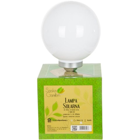 LAMPA SOLARNA KULA MLECZNA 30x62CM LAMPA SOLARNA KULA MLECZNA 30x62CM