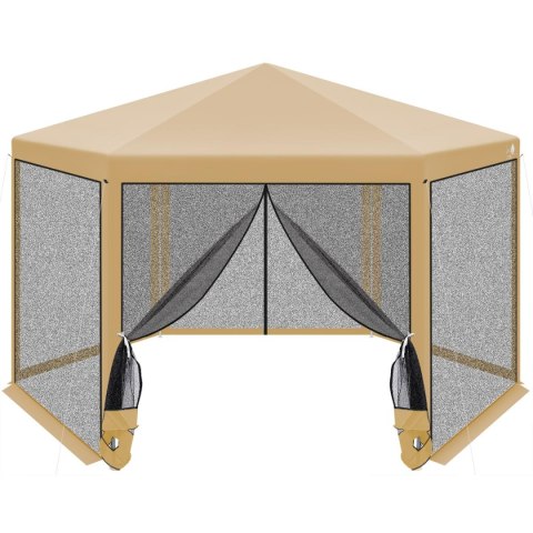 PAWILON OGRODOWY SZEŚCIOKĄTNY 2x2x2x2.5M Z MOSKITIERĄ BEŻOWY PAWILON OGRODOWY SZEŚCIOKĄTNY 2x2x2x2.5M Z MOSKITIERĄ BEŻOWY