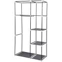 SZAFA TEKSTYLNA GARDEROBA 90x45x170CM CIEMNO-SZARA 8811