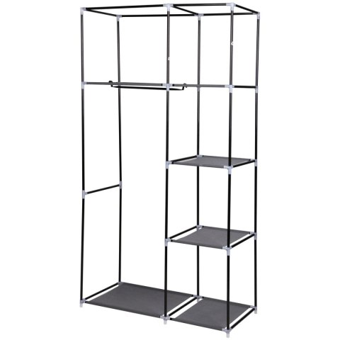 SZAFA TEKSTYLNA GARDEROBA 90x45x170CM CIEMNO-SZARA 8811 SZAFA TEKSTYLNA GARDEROBA 90x45x170CM CIEMNO-SZARA 8811