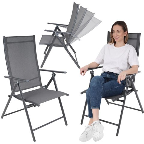 KRZESŁO OGRODOWE 57x68x106CM 2xTEXTLINE 7-POZYCYJNE KPL.2SZT KRZESŁO OGRODOWE 57x68x106CM 2xTEXTLINE 7-POZYCYJNE KPL.2SZT