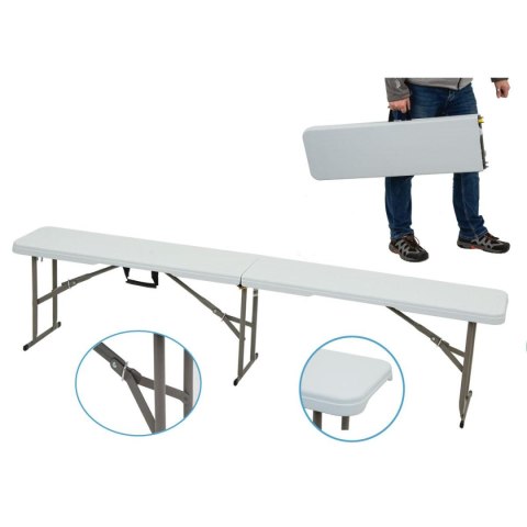 ŁAWKA CATERINGOWA SKŁADANA 183X28X43CM BIAŁA ŁAWKA CATERINGOWA SKŁADANA 183X28X43CM BIAŁA
