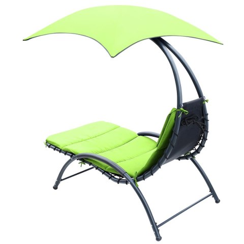 LEŻAK FOTEL Z PARASOLEM BERGAMO 200x125x180CM LIMONKA LEŻAK FOTEL Z PARASOLEM BERGAMO 200x125x180CM LIMONKA