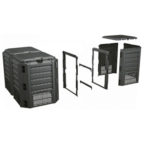 KOMPOSTOWNIK OGRODOWY EKOBAT SEGMENTOWY MODULE COMPOGREEN 1200L - CZARNY KOMPOSTOWNIK OGRODOWY EKOBAT SEGMENTOWY MODULE COMPOGREEN 1200L - CZARNY
