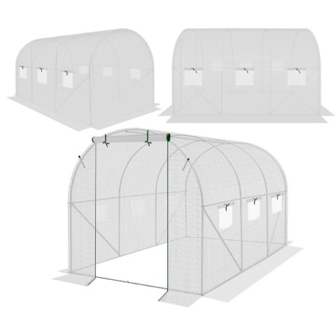 SZKLARNIA TUNEL OGRODOWY 200X300X200CM PE KONTRUKCJA STAL BIAŁA SZKLARNIA TUNEL OGRODOWY 200X300X200CM PE KONTRUKCJA STAL BIAŁA