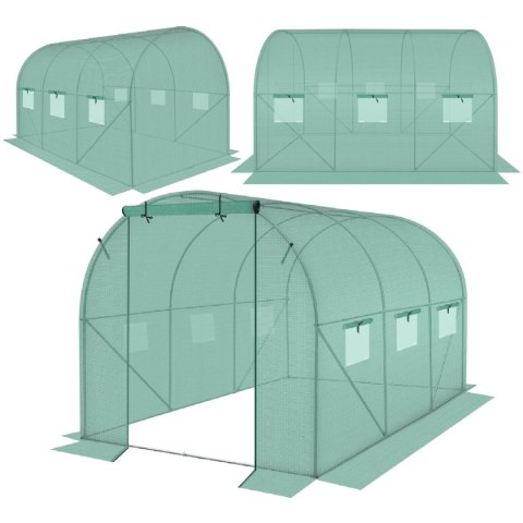 Szklarnia tunel ogrodowy 200x300x200 cm PE stalowa zielona 6m² Szklarnia tunel ogrodowy 200x300x200 cm PE stalowa zielona 6m²