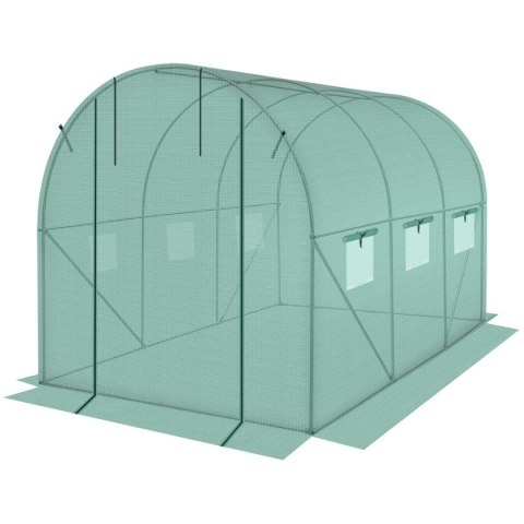 Szklarnia tunel ogrodowy 200x300x200 cm PE stalowa zielona 6m² Szklarnia tunel ogrodowy 200x300x200 cm PE stalowa zielona 6m²