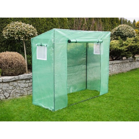 SZKLARNIA DO POMIDORÓW OGÓRKÓW 200x77x168-150CM PE ZIELONA SZKLARNIA DO POMIDORÓW OGÓRKÓW 200x77x168-150CM PE ZIELONA