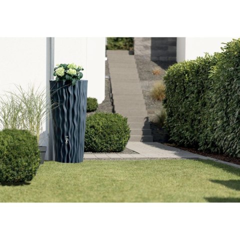 ZBIORNIK POJEMNIK NA WODĘ DESZCZÓWKĘ ALANA FLOWER 160L ANTRACYT ZBIORNIK POJEMNIK NA WODĘ DESZCZÓWKĘ ALANA FLOWER 160L ANTRACYT