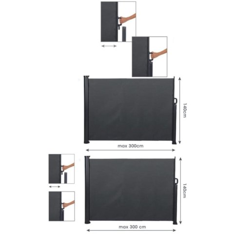 MARKIZA OGRODOWA BOCZNA NA TARAS REGULOWANA 1,4x3M MARKIZA OGRODOWA BOCZNA NA TARAS REGULOWANA 1,4x3M