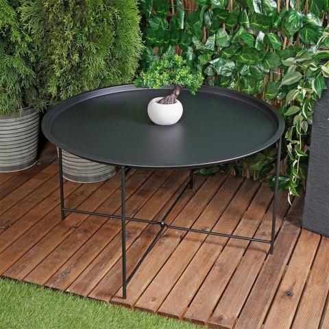 Stolik kawowy metalowy czarny okrągły 75x42 cm Stolik kawowy metalowy czarny okrągły 75x42 cm