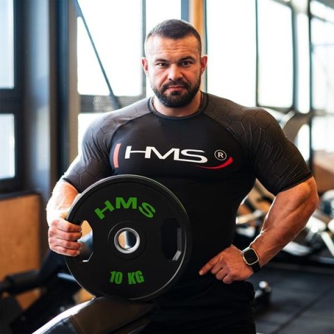 TOG10 talerze olimpijskie gumowane 2 x 10 kg HMS czarno-zielone siłownia TOG10 talerze olimpijskie gumowane 2 x 10 kg HMS czarno-zielone siłownia