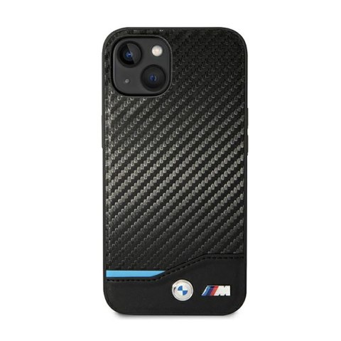 BMW Leather Carbon Blue Line - Etui iPhone 14 (Czarny) BMW Leather Carbon Blue Line - Etui iPhone 14 (Czarny)