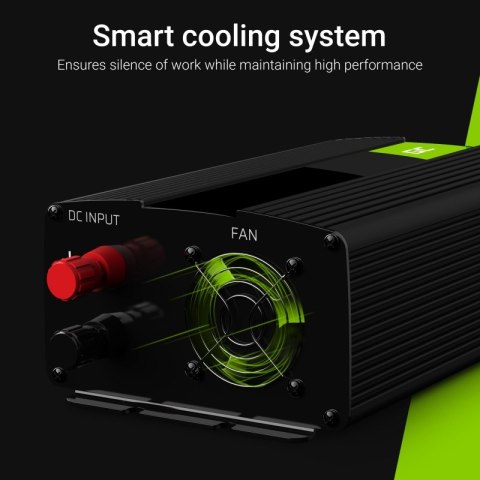 Green Cell - Przetwornica napięcia Inwerter 12V na 230V 300W/600W Czysta sinusoida Green Cell - Przetwornica napięcia Inwerter 12V na 230V 300W/600W Czysta sinusoida