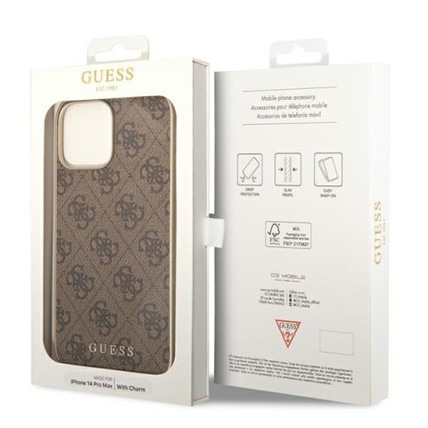 Guess 4G Charms Collection - Etui iPhone 14 Pro (brązowy) Guess 4G Charms Collection - Etui iPhone 14 Pro (brązowy)