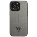 Guess Saffiano Triangle Logo Case - Etui iPhone 13 Pro (srebrny)