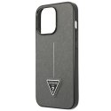 Guess Saffiano Triangle Logo Case - Etui iPhone 13 Pro (srebrny)