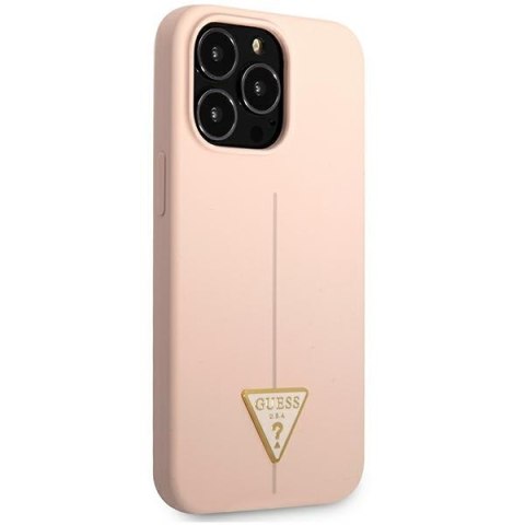 Guess Silicone Triangle Logo - Etui iPhone 13 Pro Max (różowy) Guess Silicone Triangle Logo - Etui iPhone 13 Pro Max (różowy)