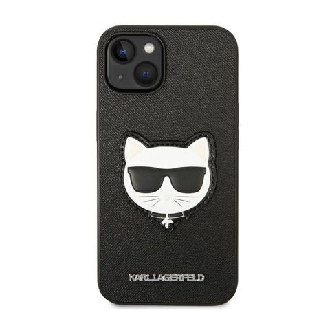Karl Lagerfeld Saffiano Choupette Head Patch Case - Etui iPhone 14 Plus (czarny) Karl Lagerfeld Saffiano Choupette Head Patch Case - Etui iPhone 14 Plus (czarny)