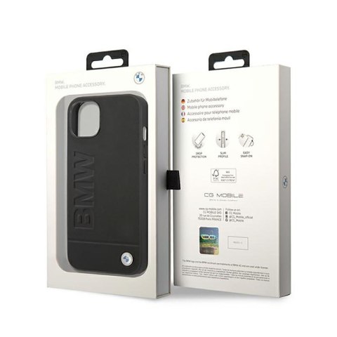 BMW Leather Hot Stamp - Etui iPhone 14 Plus (Czarny) BMW Leather Hot Stamp - Etui iPhone 14 Plus (Czarny)