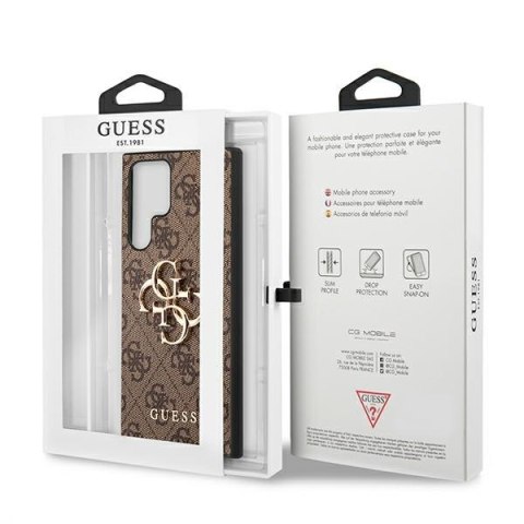 Guess 4G Big Metal Logo - Etui Samsung Galaxy S22 Ultra (brązowy) Guess 4G Big Metal Logo - Etui Samsung Galaxy S22 Ultra (brązowy)