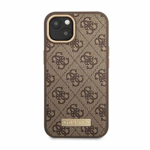 Guess 4G Logo Plate MagSafe - Etui iPhone 14 Plus (brązowy) Guess 4G Logo Plate MagSafe - Etui iPhone 14 Plus (brązowy)