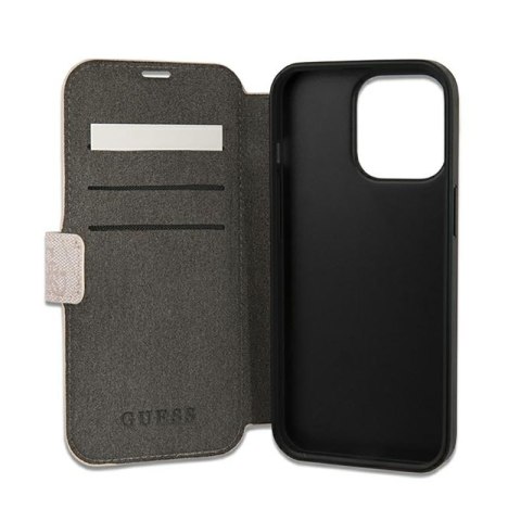 Guess Booktype 4G Big Metal Logo - Etui iPhone 13 Pro (różowy) Guess Booktype 4G Big Metal Logo - Etui iPhone 13 Pro (różowy)